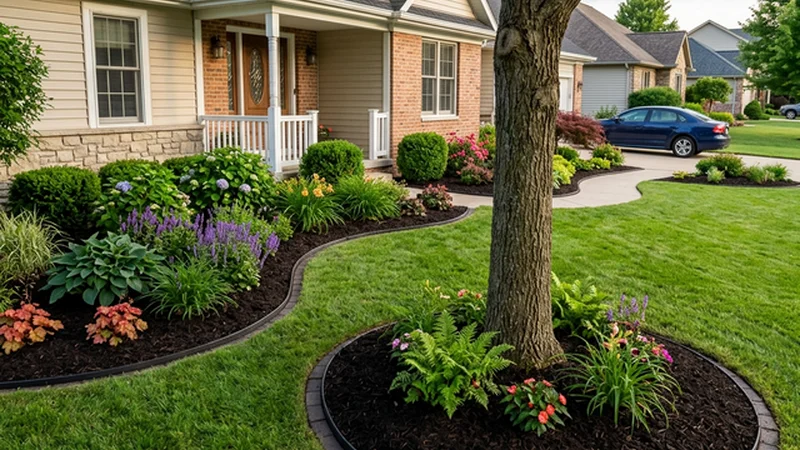 Mulch installation and garden bed landscaping in Central Connecticut